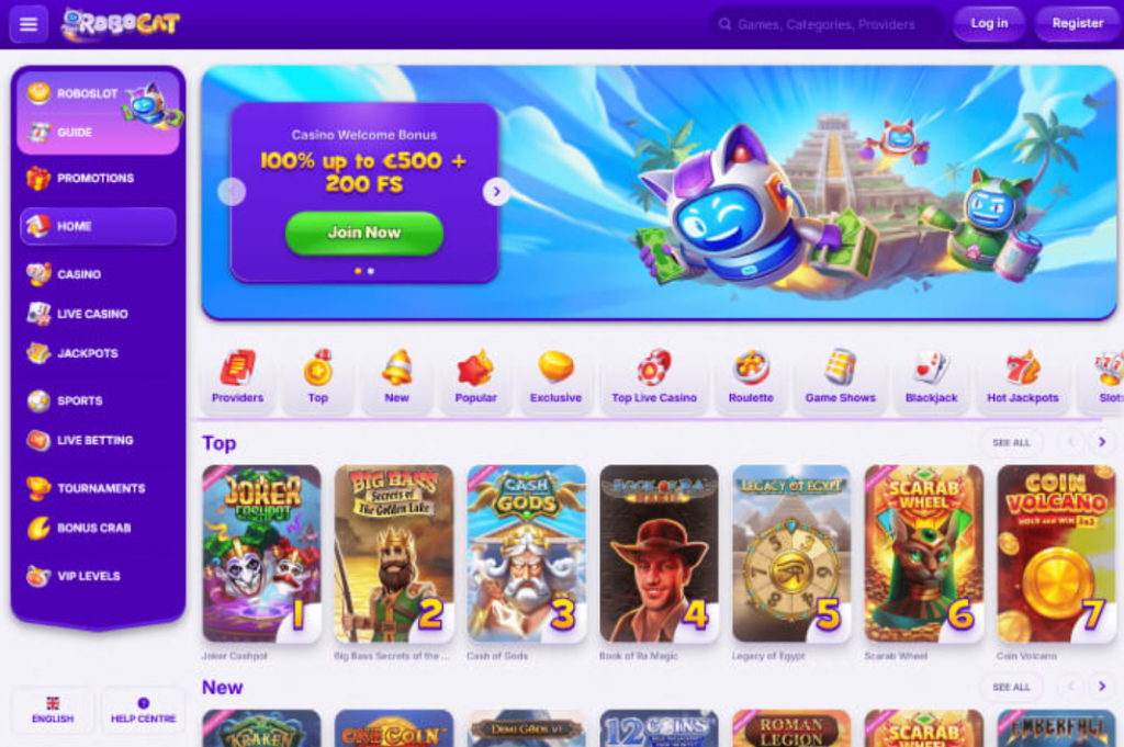 Robocat Casino – Nowe Kasyno Online 2025 z Bonusem Bez Depozytu i Darmowymi Spinami 2