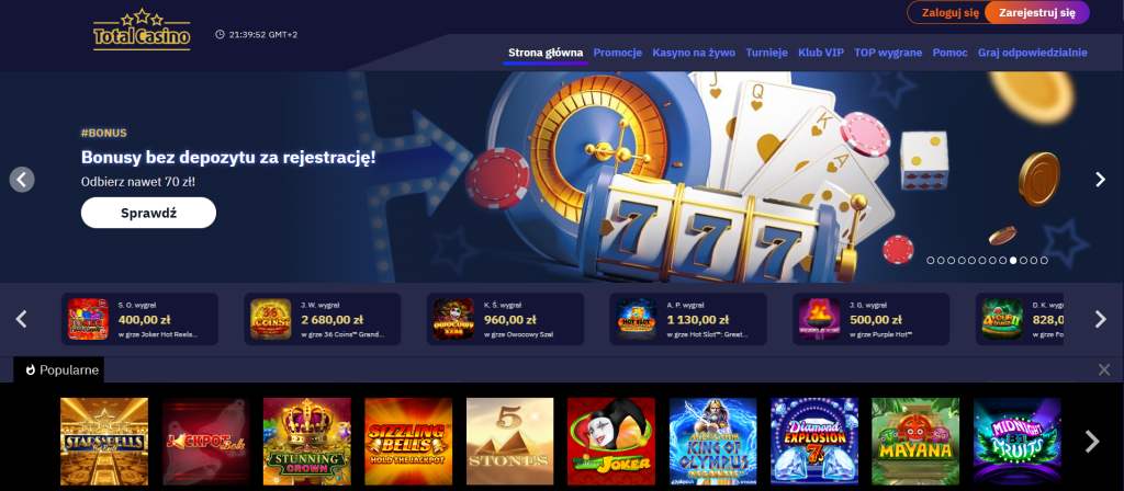 Total casino kod promocyjny bez depozytu