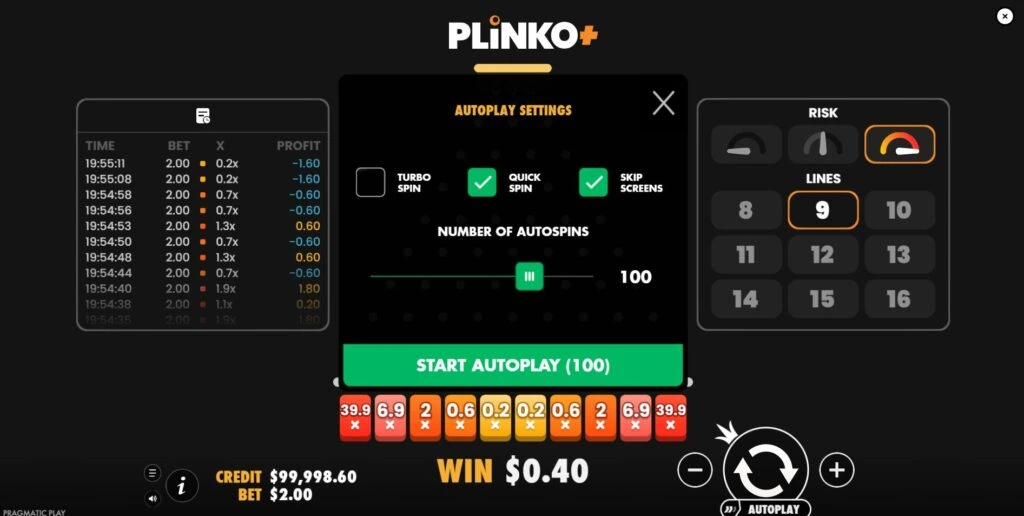 Plinko+ – enhanced arcade od BGaming studio pic2