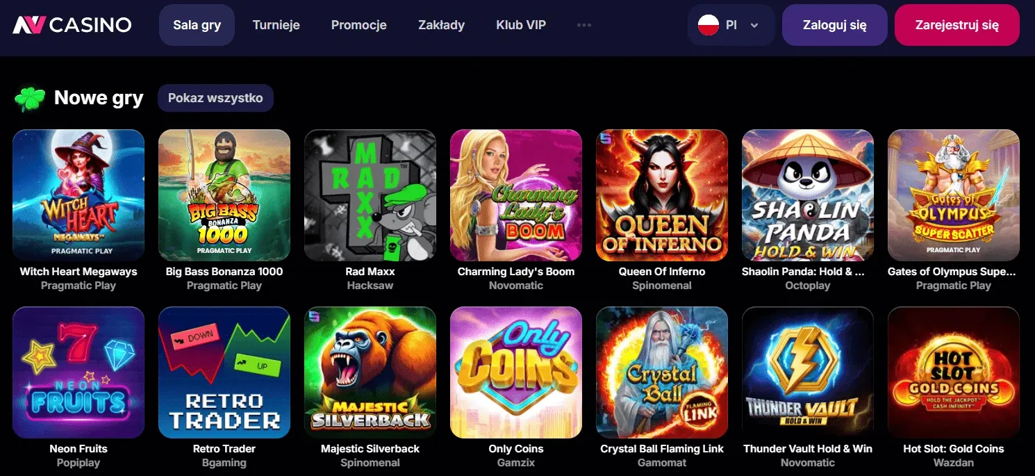 Aplikacja mobilna NV Casino