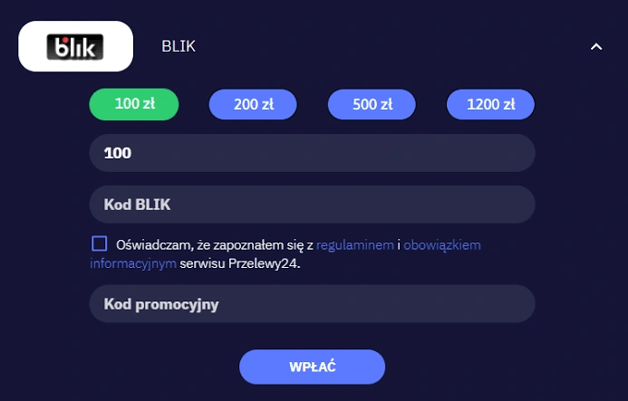 Total Casino i płatność BLIK