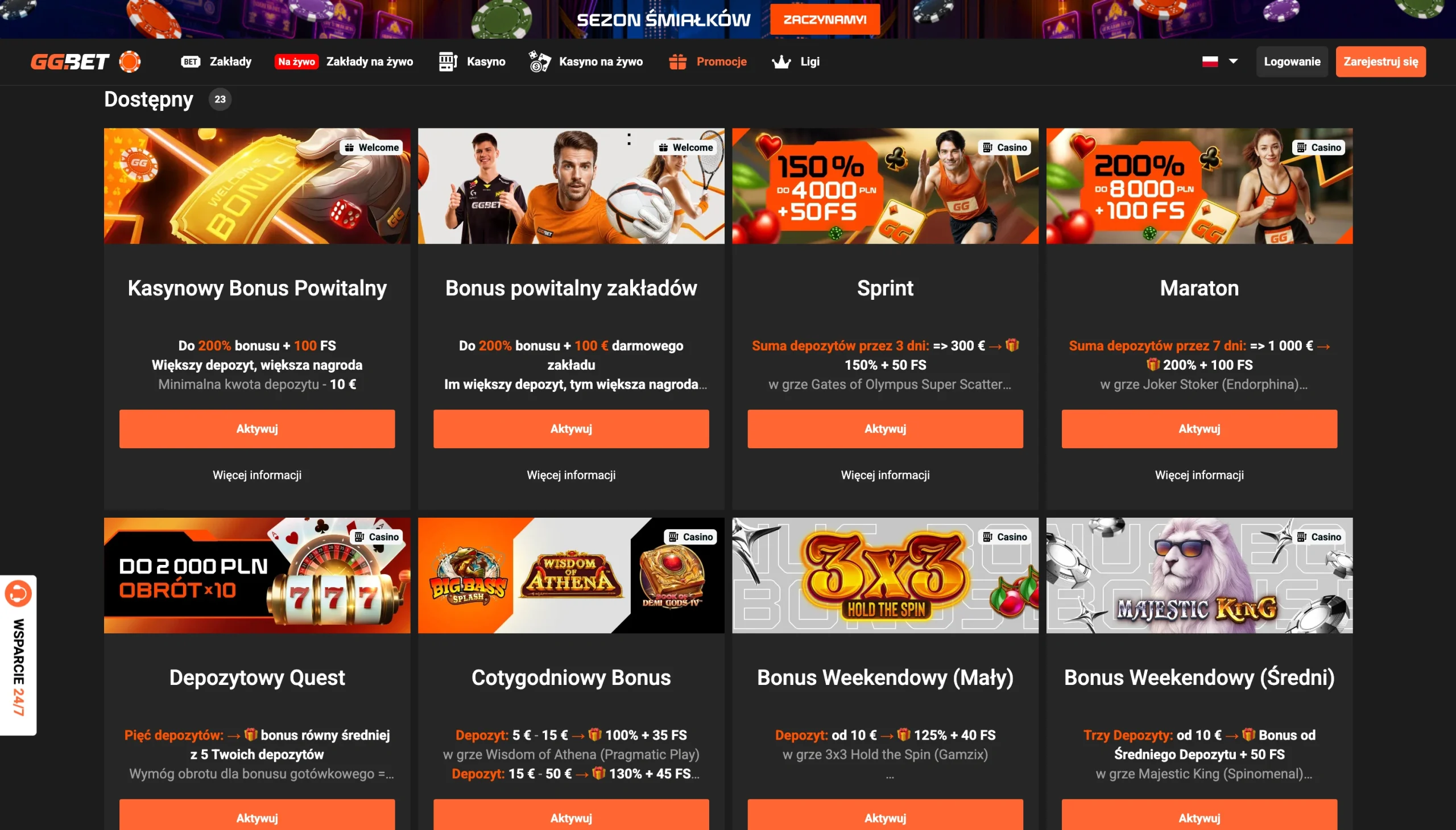 GGBet sekcja promocji