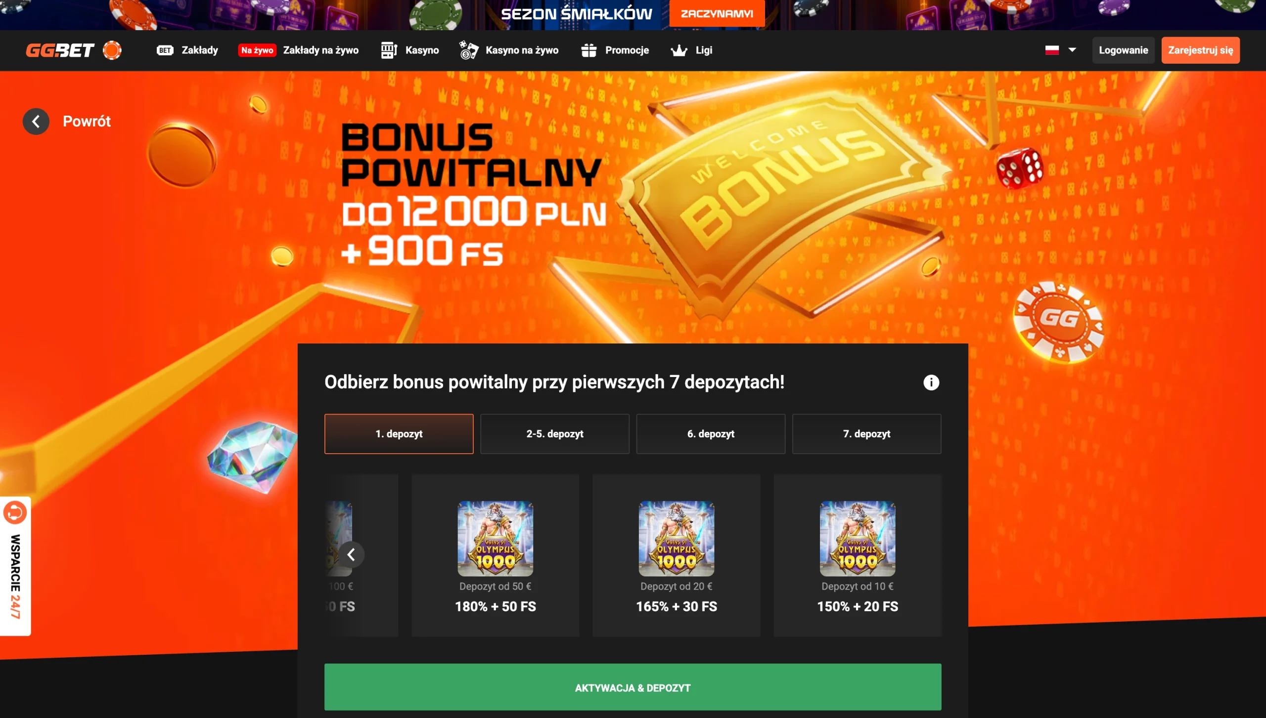 GGBet saldo bonusowe