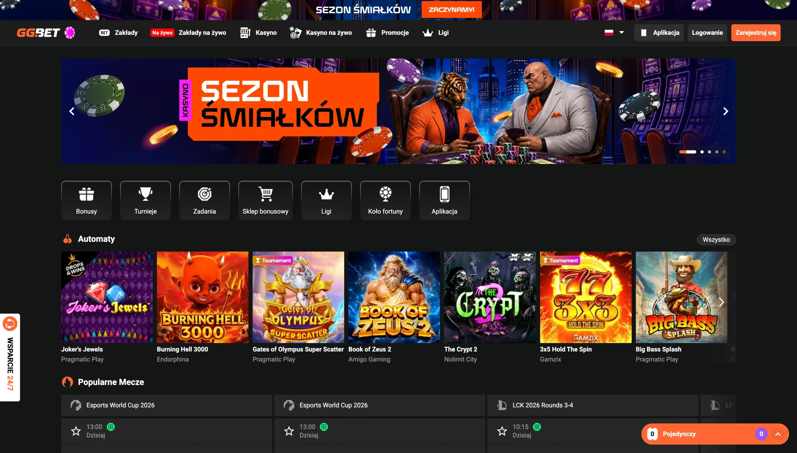 GGBet bonus bez depozytu – panel promocji