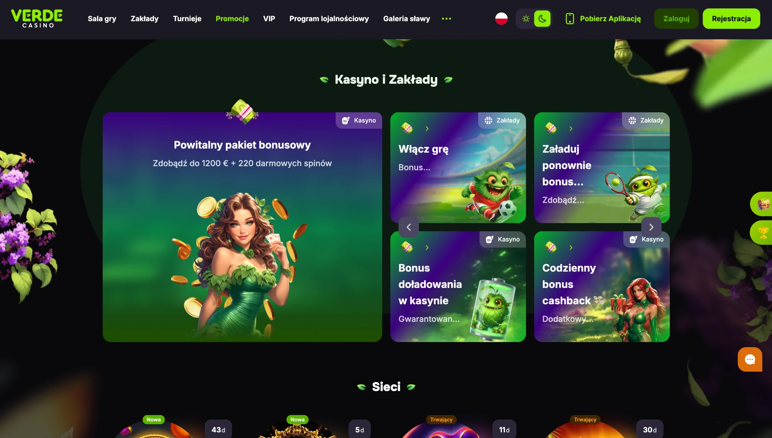 Verde Casino dostępne warianty bez depozytu