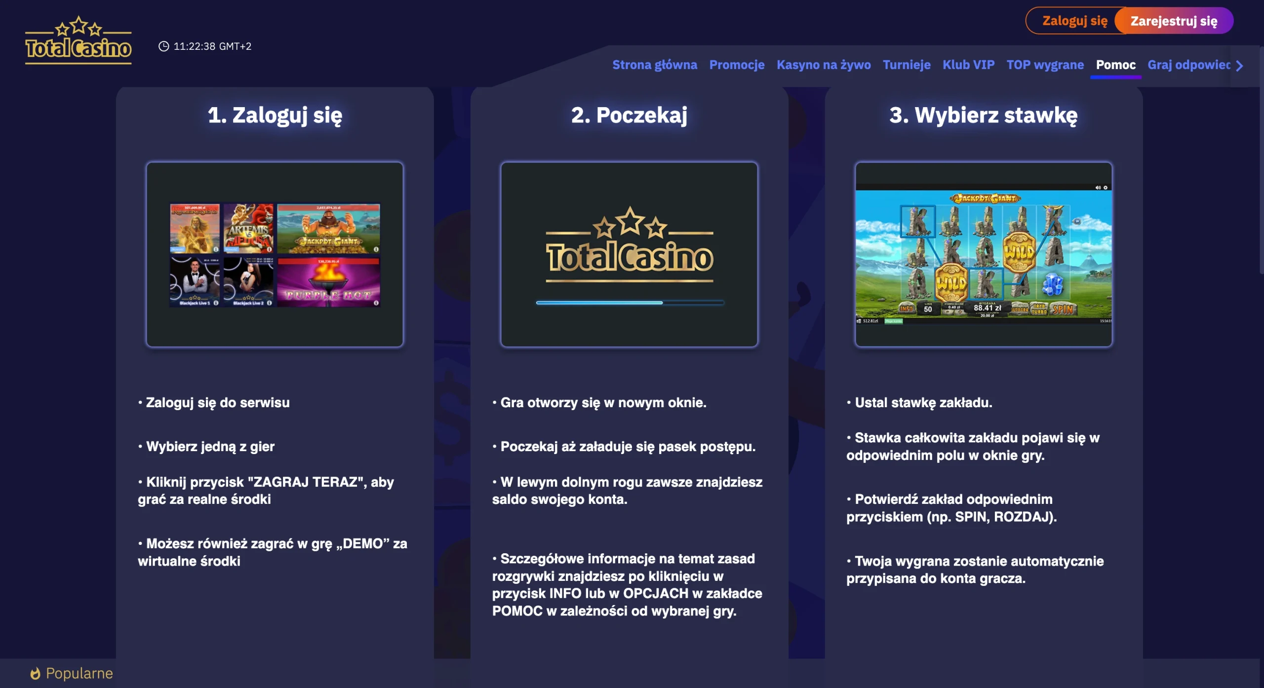 Total Casino regulamin bonusów