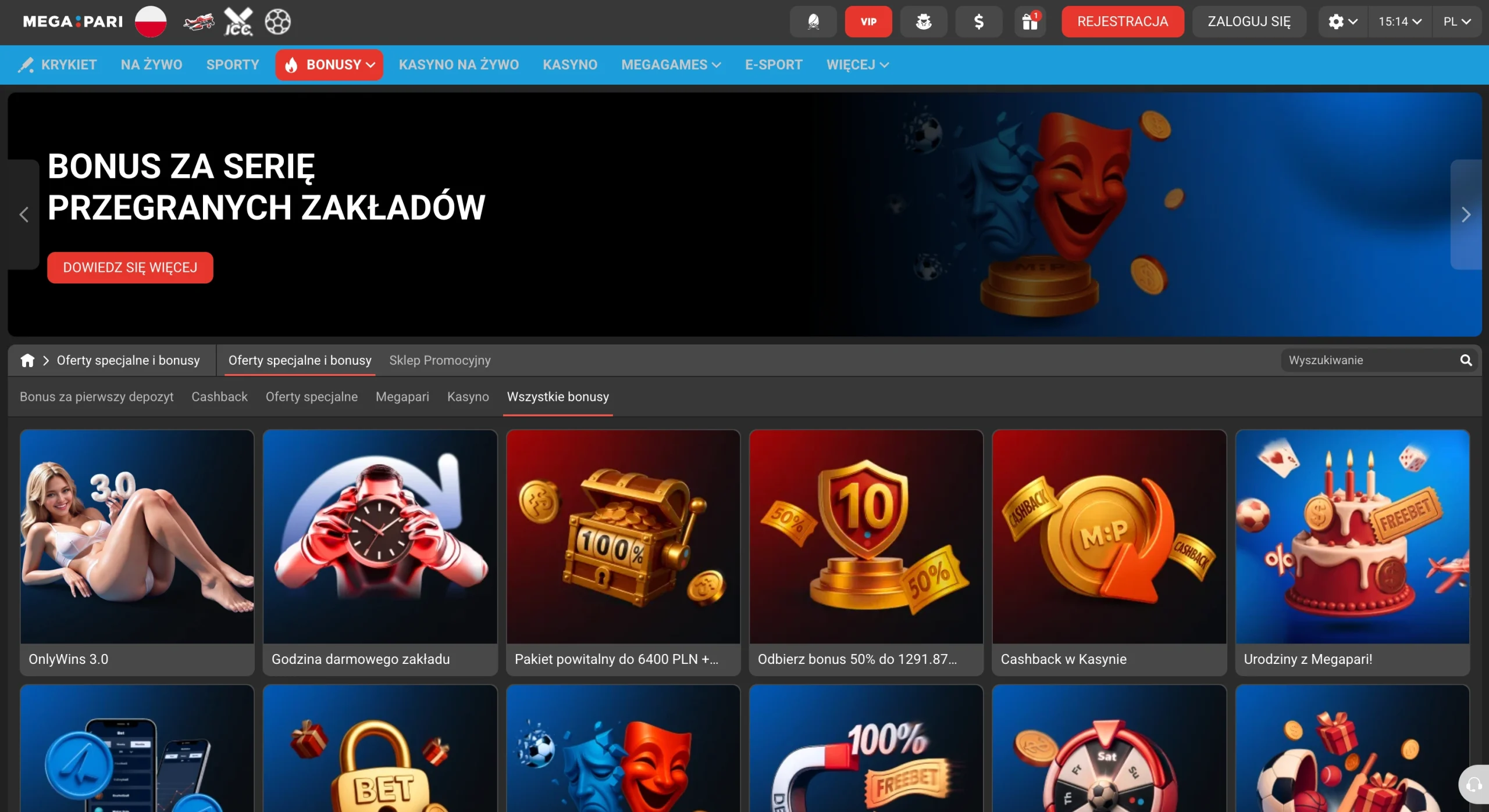 Megapari kod promocyjny przy rejestracji