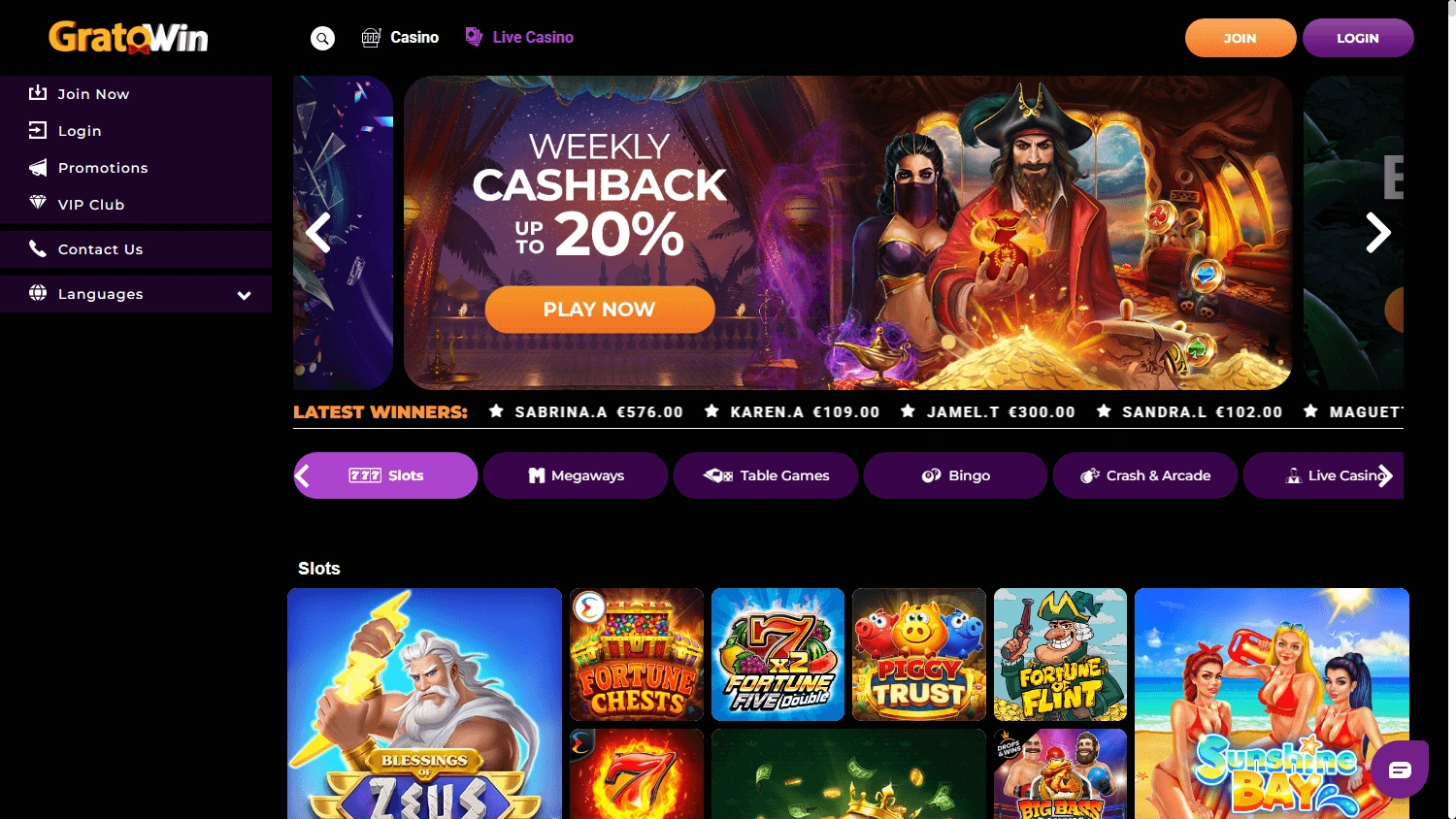 Pakiet powitalny w Gratowin Casino