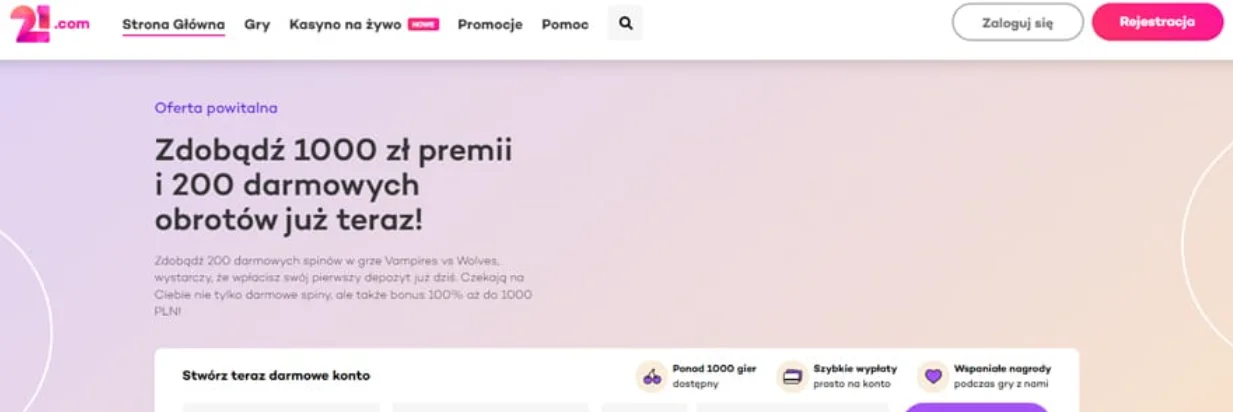 Oferta bonusowa 21.com Casino pod lupą